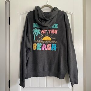 Hoodie with Colorful Beach Graphic